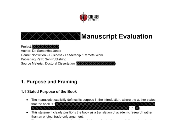 perform a manuscript evaluation of your dissertation
